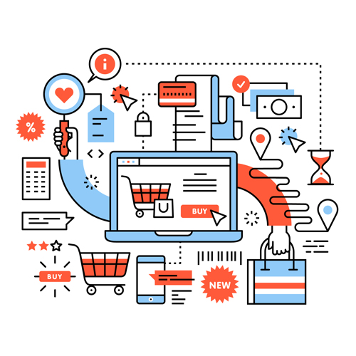 Shopping online business template vector 02 Shopping online business template vector 02