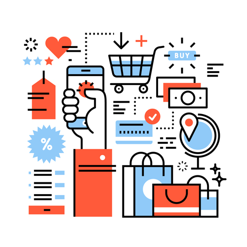 Shopping online business template vector 03 Shopping online business template vector 03