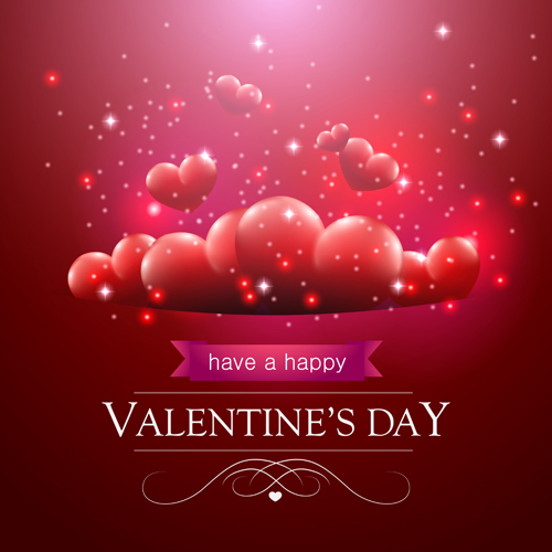 valentines red heart day balloons background 