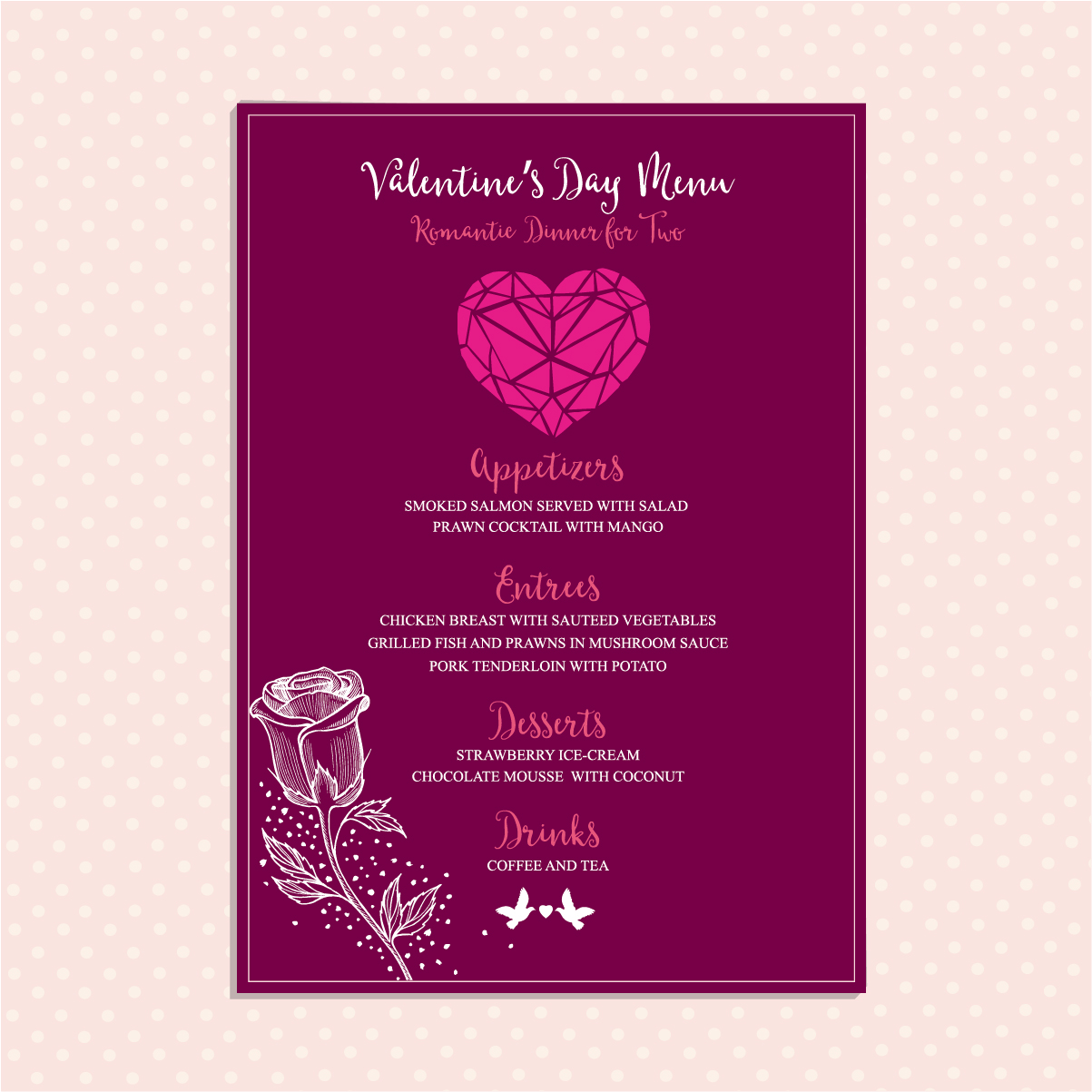Valentines day restaurant menu vintage vector 05 Valentines day restaurant menu vintage vector 05