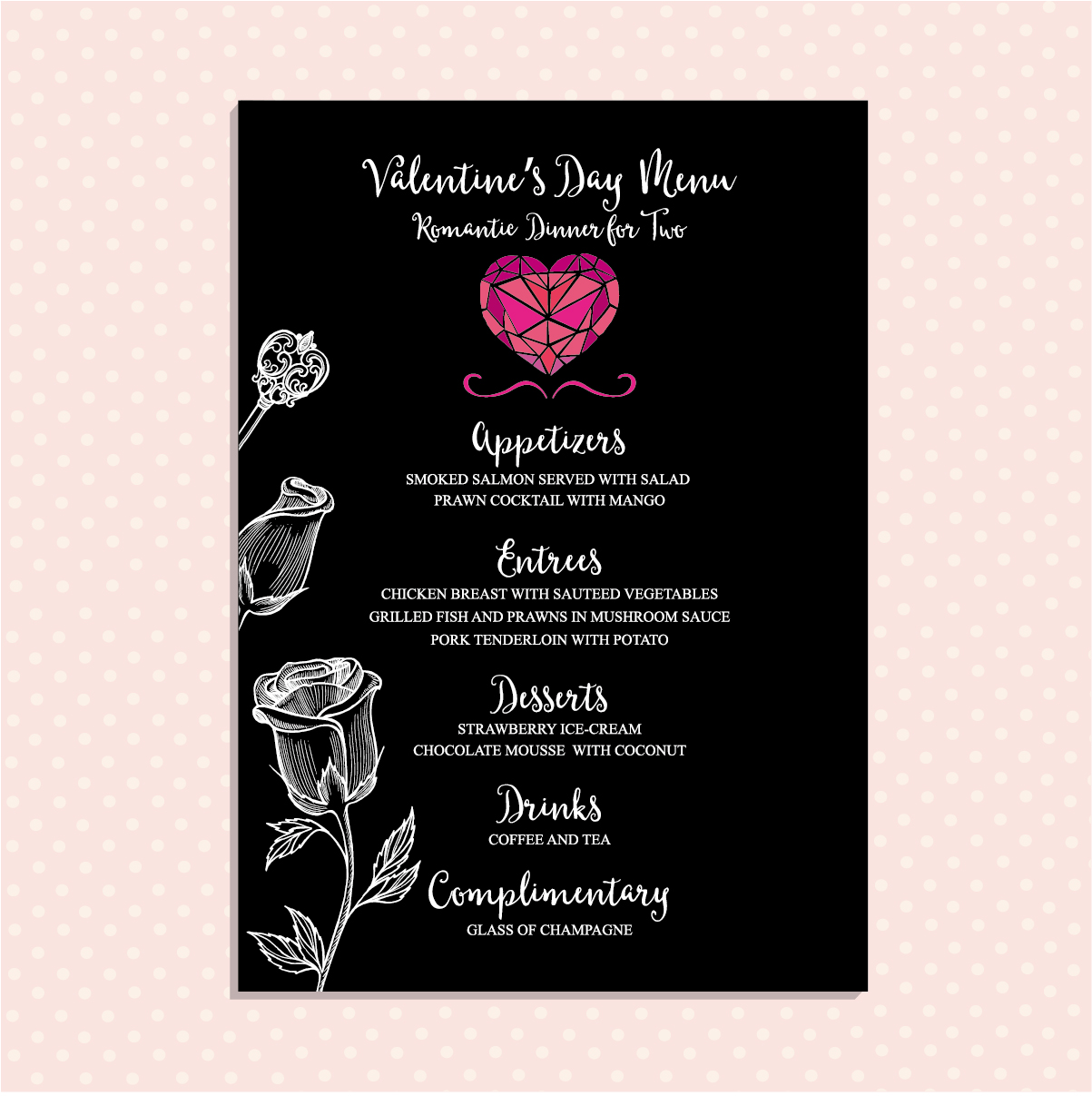 Valentines day restaurant menu vintage vector 06 Valentines day restaurant menu vintage vector 06