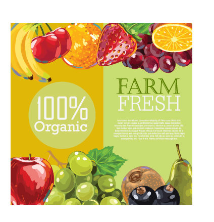 Vector farm fresh fruit background design 01 Vector farm fresh fruit background design 01