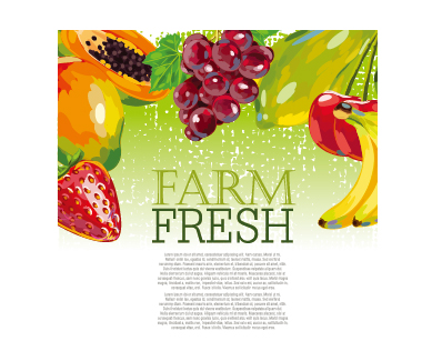 Vector farm fresh fruit background design 03 Vector farm fresh fruit background design 03