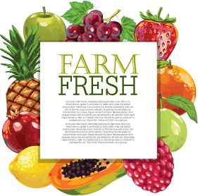Vector farm fresh fruit background design 04 Vector farm fresh fruit background design 04
