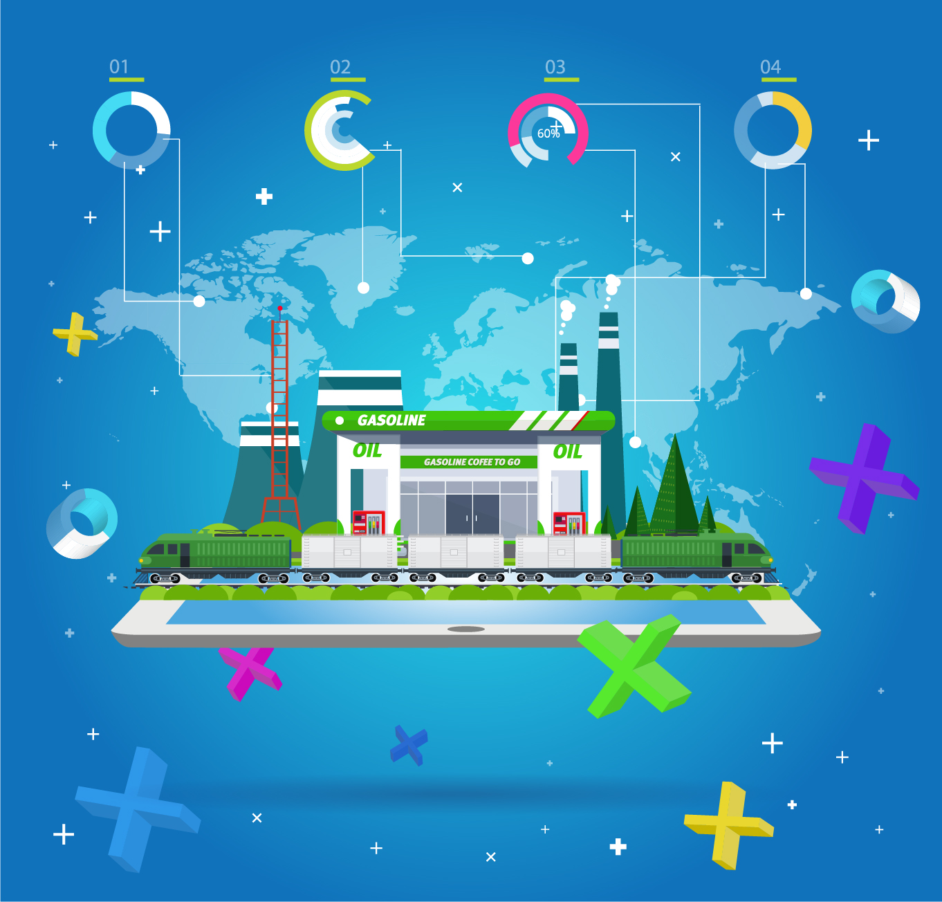Vector train station infographics template 06 Vector train station infographics template 06