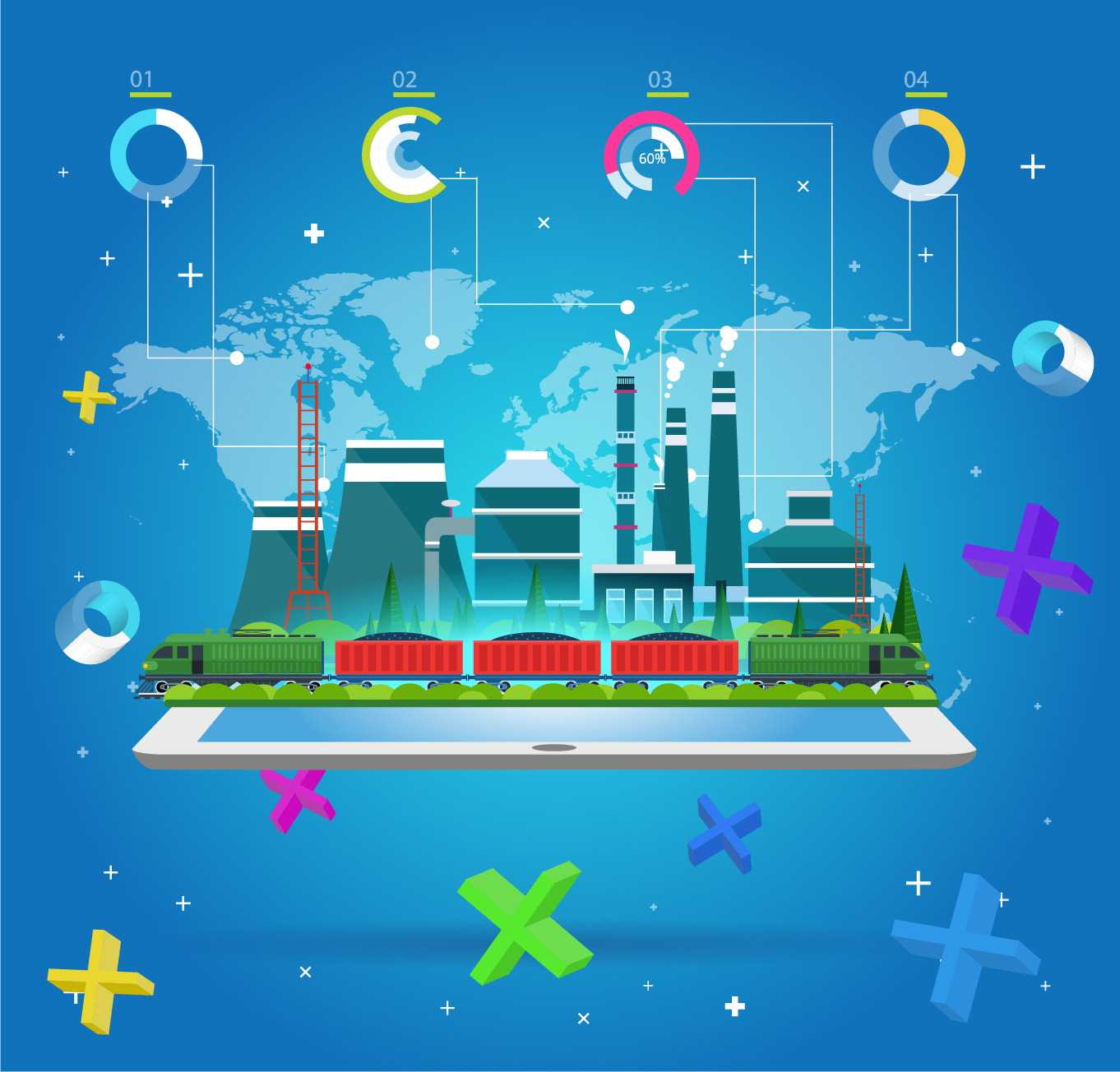 Vector train station infographics template 07 Vector train station infographics template 07