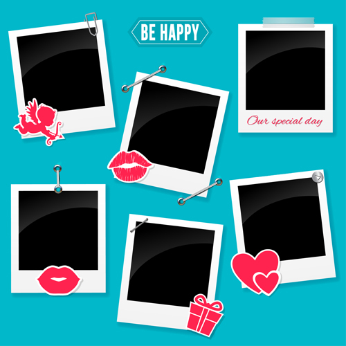 happy love photo frame vector happy love photo frame vector
