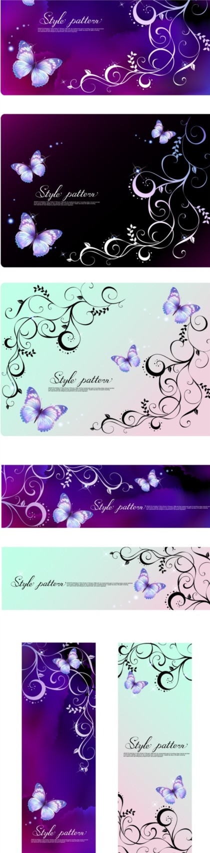 purple butterfly banner background 