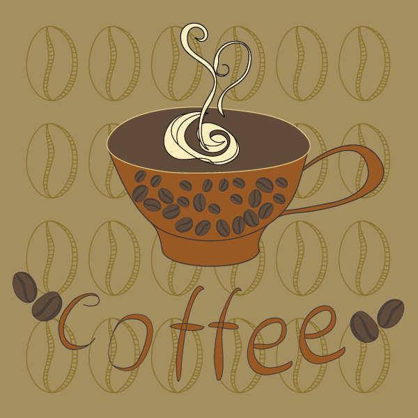 vector poster illustration drawing coffee cup 