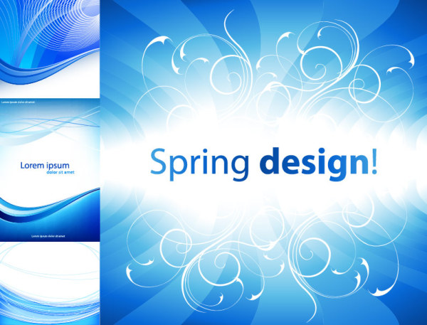 wavy lines spring pattern dynamic lines curve blue background  