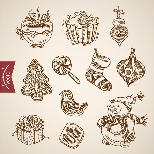 2016 christmas baubles hand drawn vectors set 01 2016 christmas baubles hand drawn vectors set 01