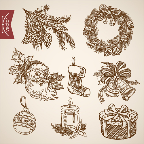 2016 christmas baubles hand drawn vectors set 02 2016 christmas baubles hand drawn vectors set 02