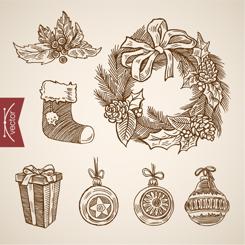 2016 christmas baubles hand drawn vectors set 04 2016 christmas baubles hand drawn vectors set 04