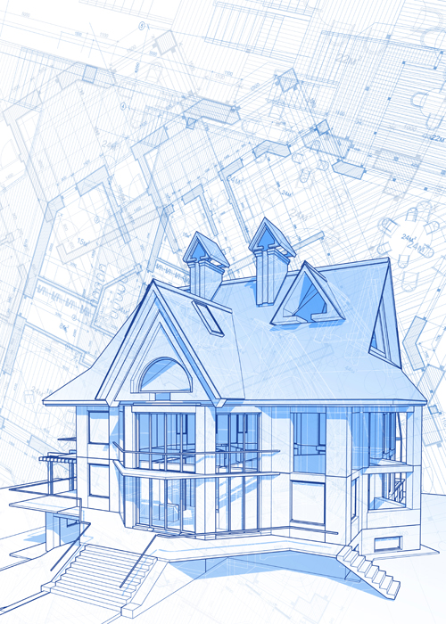 House architecture blueprint vector set 09 House architecture blueprint vector set 09