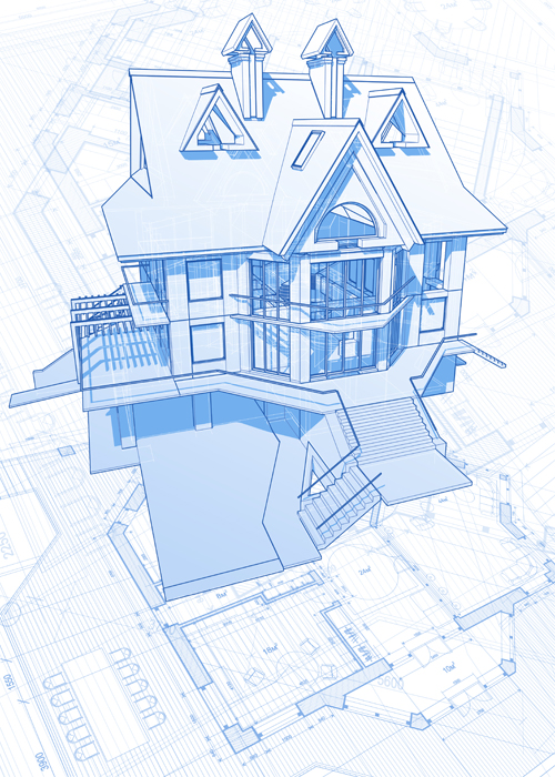 House architecture blueprint vector set 10 House architecture blueprint vector set 10