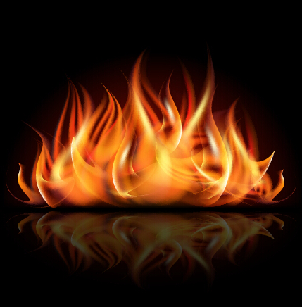 realistic flame black background 