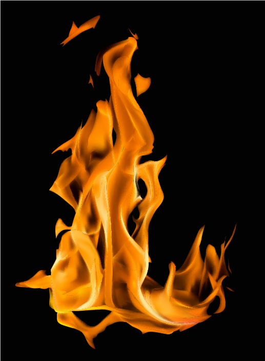 realistic flame black background 