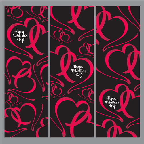 valentine ribbon heart day banners 