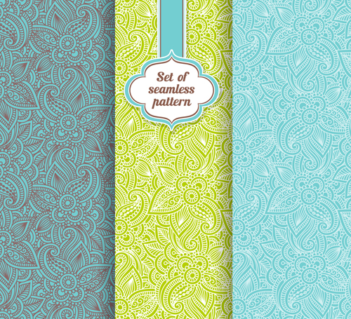 Set of floral seamless patterns vectors