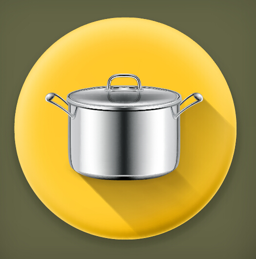 Stainless steel pot vector material Stainless steel pot vector material
