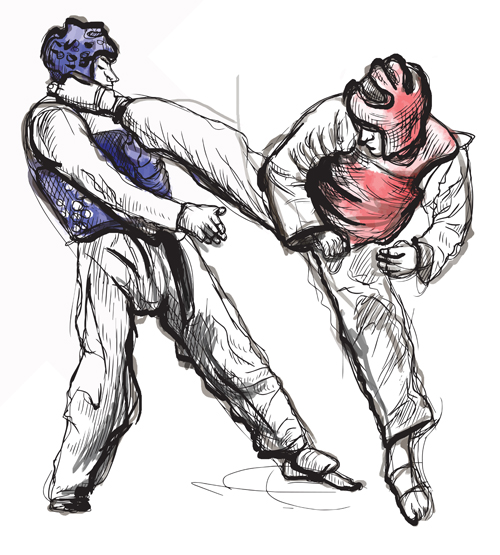 watercolor Taekwondo design 