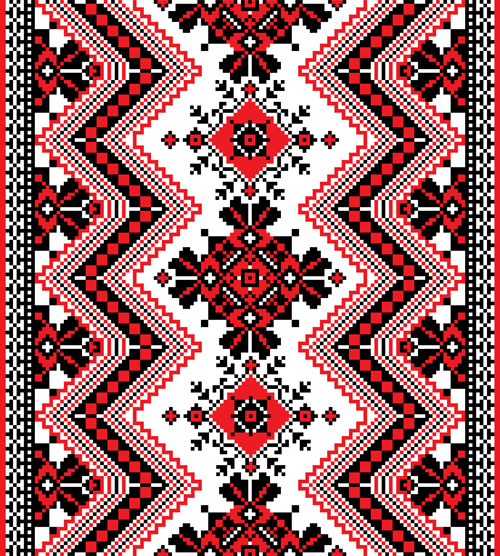 Ukrainian styles embroidery patterns vector set 02