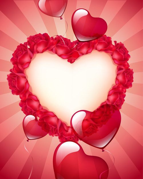 Valentine red heart background creative vector 01 Valentine red heart background creative vector 01