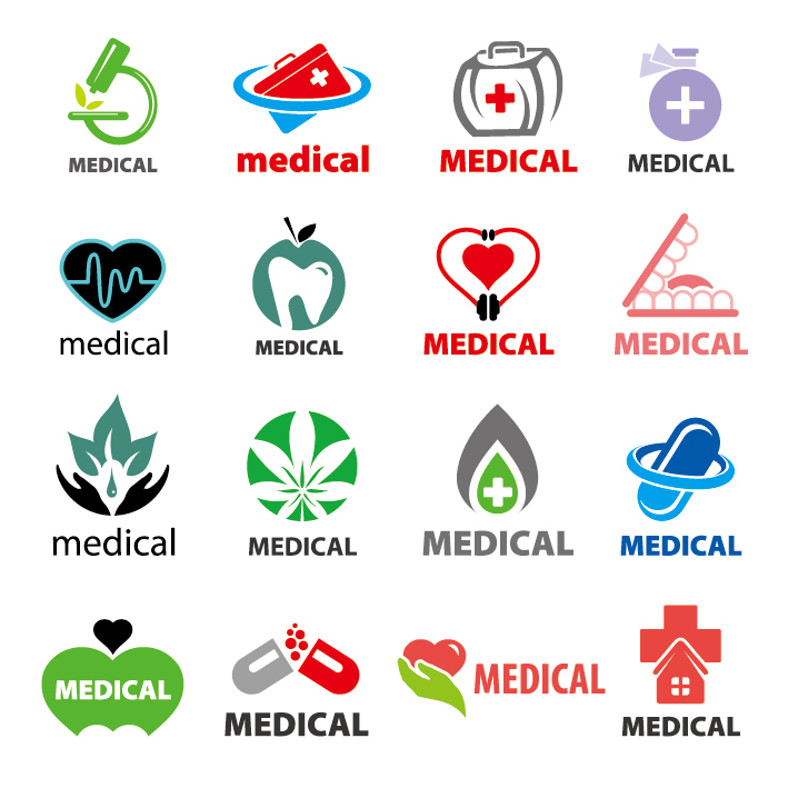 Vector logos medical design material Vector logos medical design material