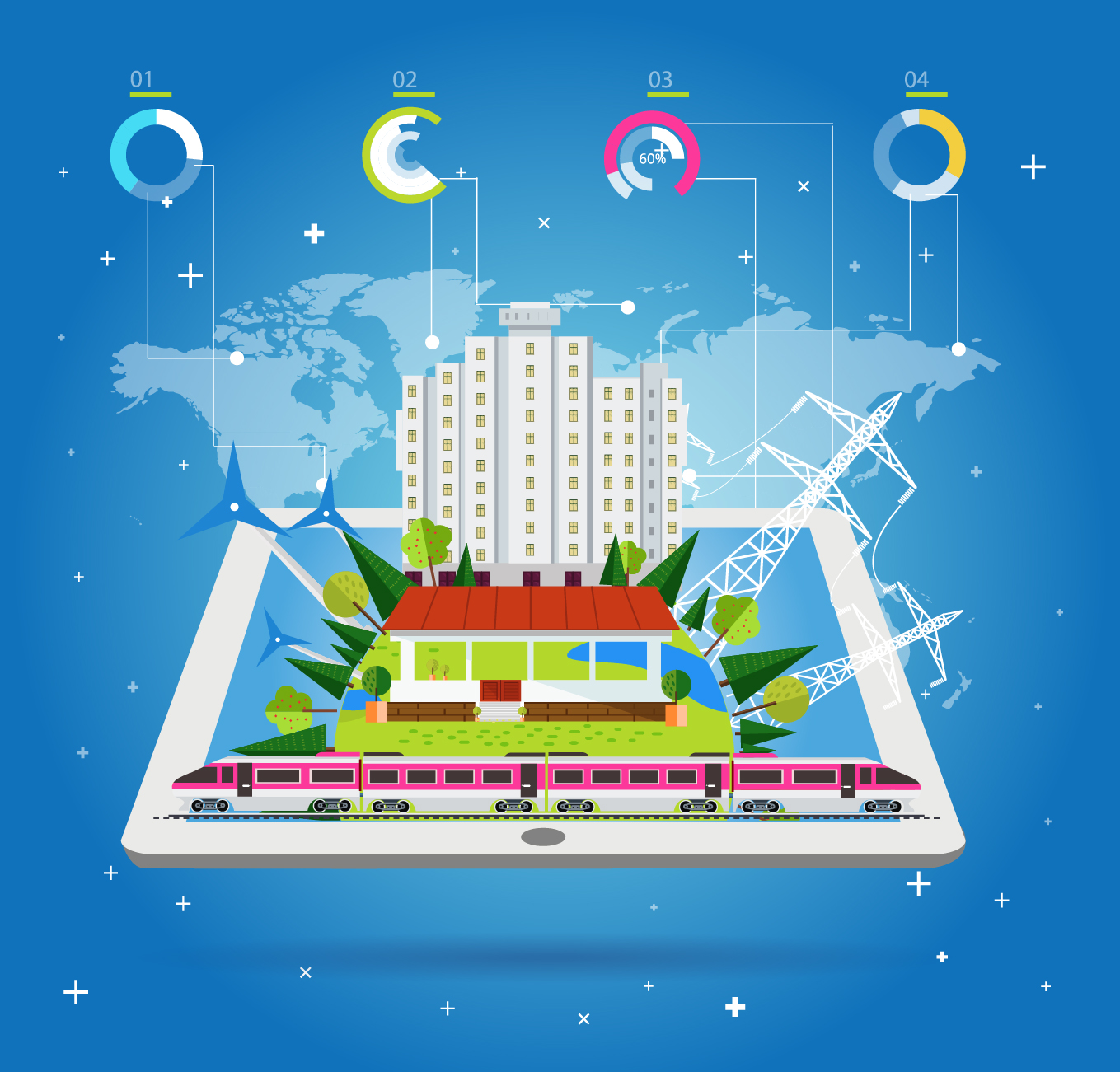 Vector train station infographics template 02 Vector train station infographics template 02