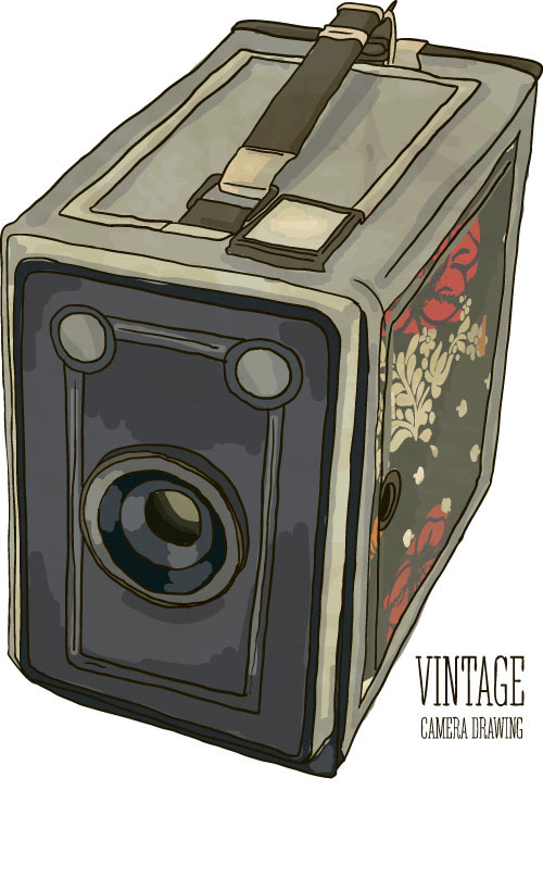 Vintage camera hand drawing vectors set 02 Vintage camera hand drawing vectors set 02