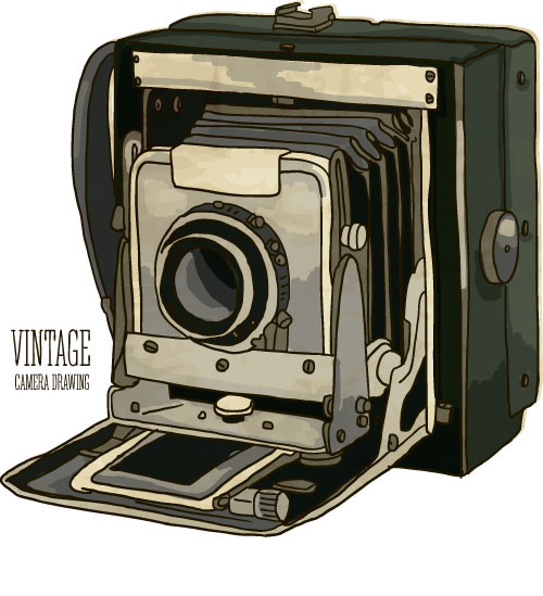 Vintage camera hand drawing vectors set 06 Vintage camera hand drawing vectors set 06