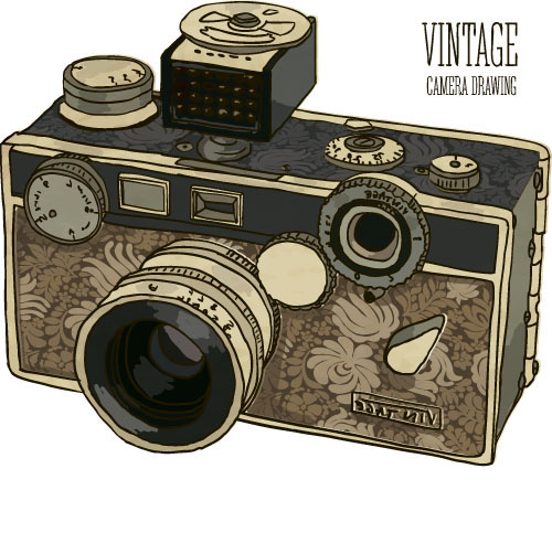 Vintage camera hand drawing vectors set 07 Vintage camera hand drawing vectors set 07