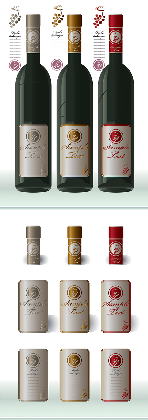 The bottle cap and the bottle label Vector Graphic The bottle cap and the bottle label Vector Graphic