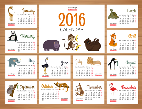 calendars animal 2016 