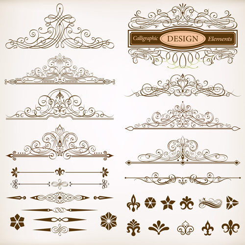 Calligraphic design elements vectors set 02 Calligraphic design elements vectors set 02