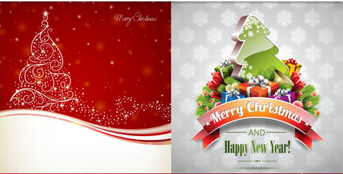 Christmas tree backgrounds vector material Christmas tree backgrounds vector material