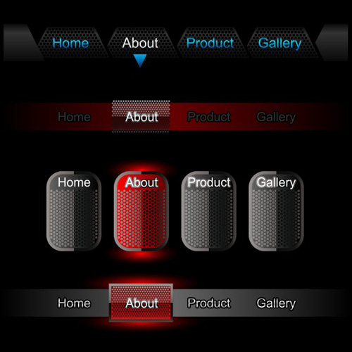 Company website menu buttons vector collection 01 Company website menu buttons vector collection 01