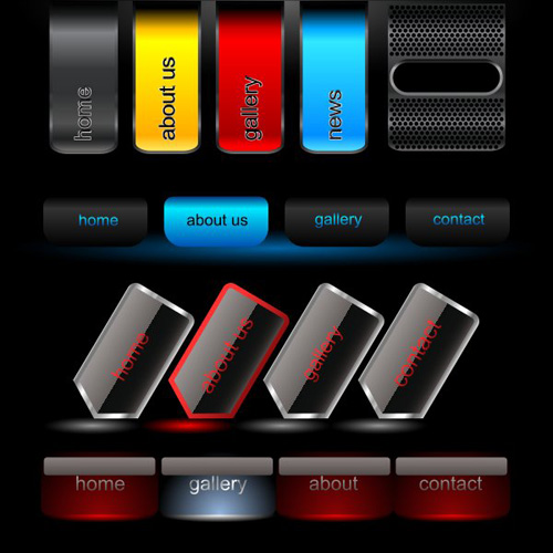 Company website menu buttons vector collection 02 Company website menu buttons vector collection 02
