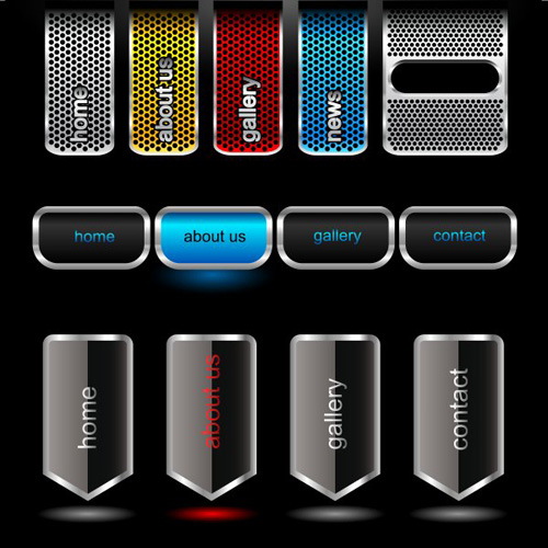 Company website menu buttons vector collection 03 Company website menu buttons vector collection 03