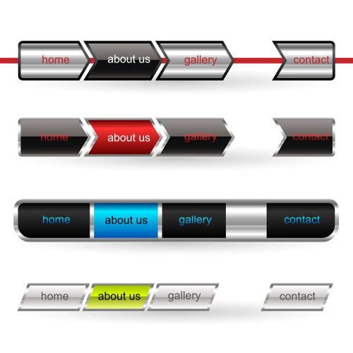 Company website menu buttons vector collection 05 Company website menu buttons vector collection 05