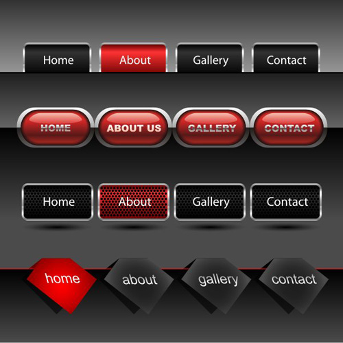 Company website menu buttons vector collection 06 Company website menu buttons vector collection 06
