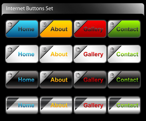 Company website menu buttons vector collection 08 Company website menu buttons vector collection 08
