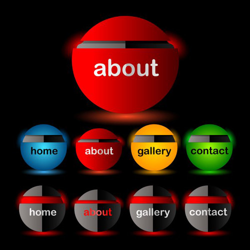 Company website menu buttons vector collection 09 Company website menu buttons vector collection 09