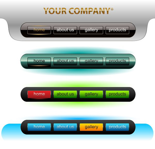 Company website menu buttons vector collection 10 Company website menu buttons vector collection 10