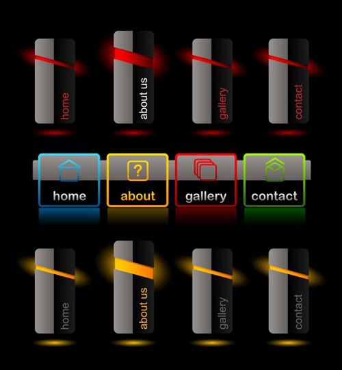 Company website menu buttons vector collection 12 Company website menu buttons vector collection 12