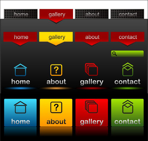 Company website menu buttons vector collection 13 Company website menu buttons vector collection 13