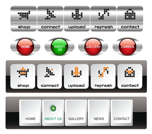 Company website menu buttons vector collection 15 Company website menu buttons vector collection 15
