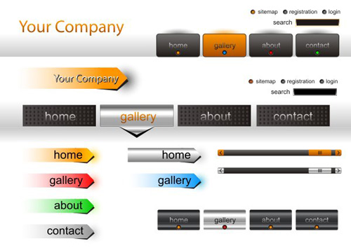 website menu company collection buttons  