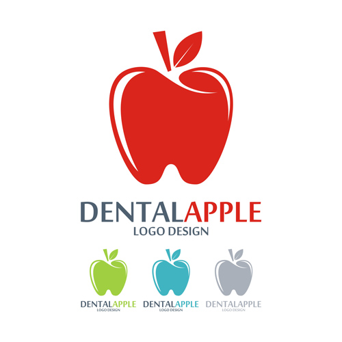 logos design Dental apple 