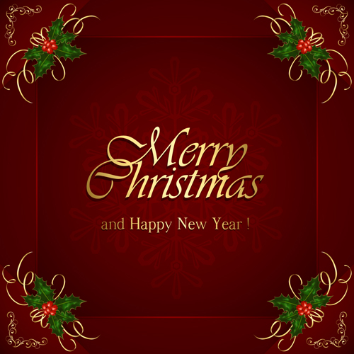Floral Decorations Christmas Cards vector Floral Decorations Christmas Cards vector